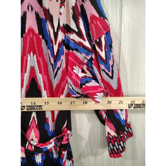 Women's Vibrant Hippie Alternative Dress Plus Size 14/16W Faux Wrap Cato - Picture 6 of 7